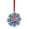 Northlight 3.5" Silver and Blue Pepsi Logo Snowflake Christmas Ornament